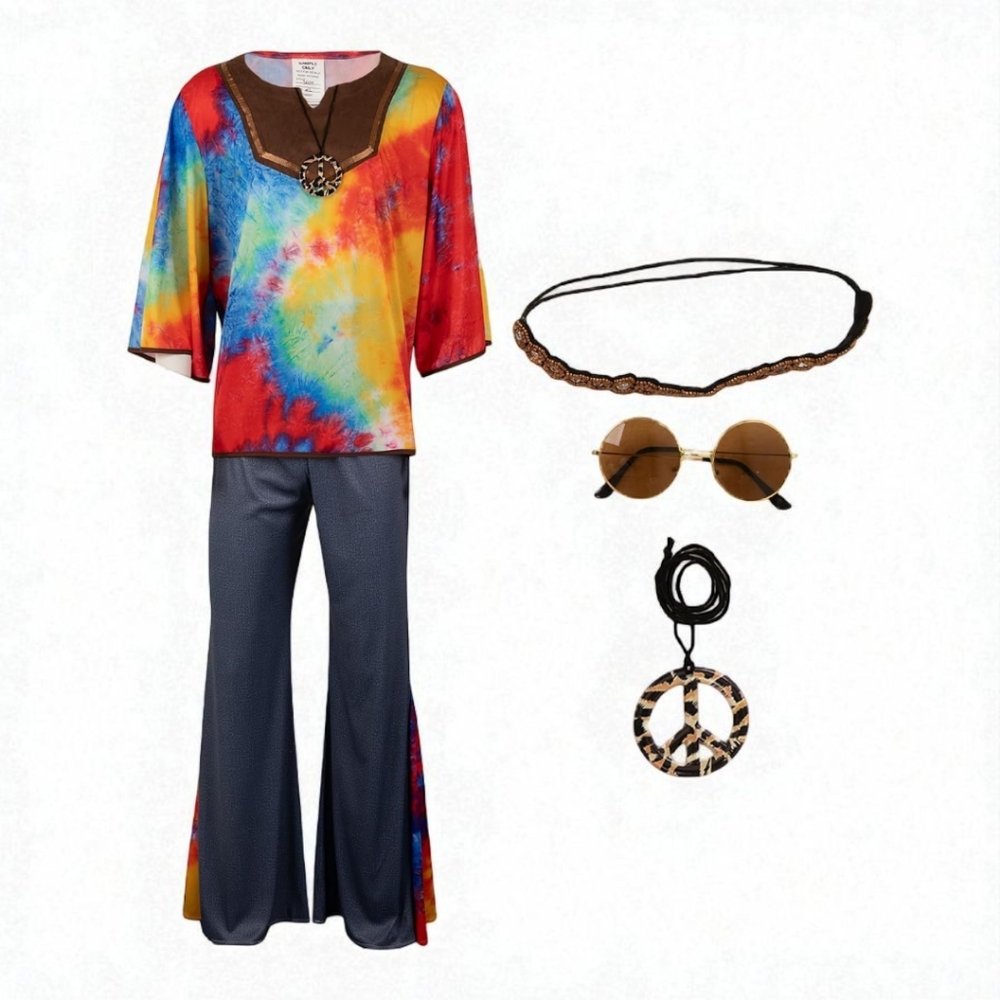 Hippie Deluxe Halloween Costume Inspired by the 60s & 70s Era, L